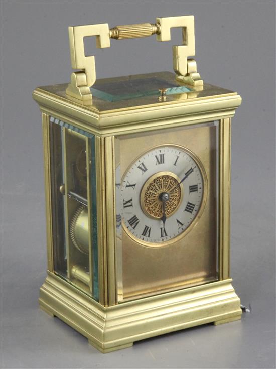 An early 20th century French carriage clock, 7.25in.